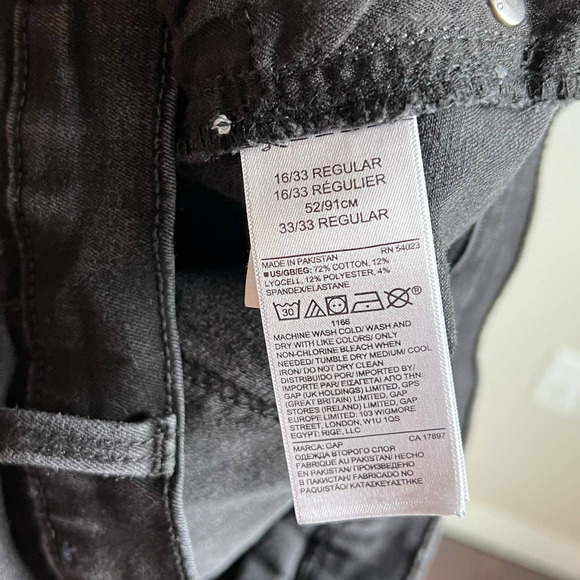 GAP True Skinny Sculpting Jeans Black Wash Mid Rise Stretch Denim Women's 33 - Picture 7 of 7